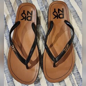 DKNY Black and Brown Sandals